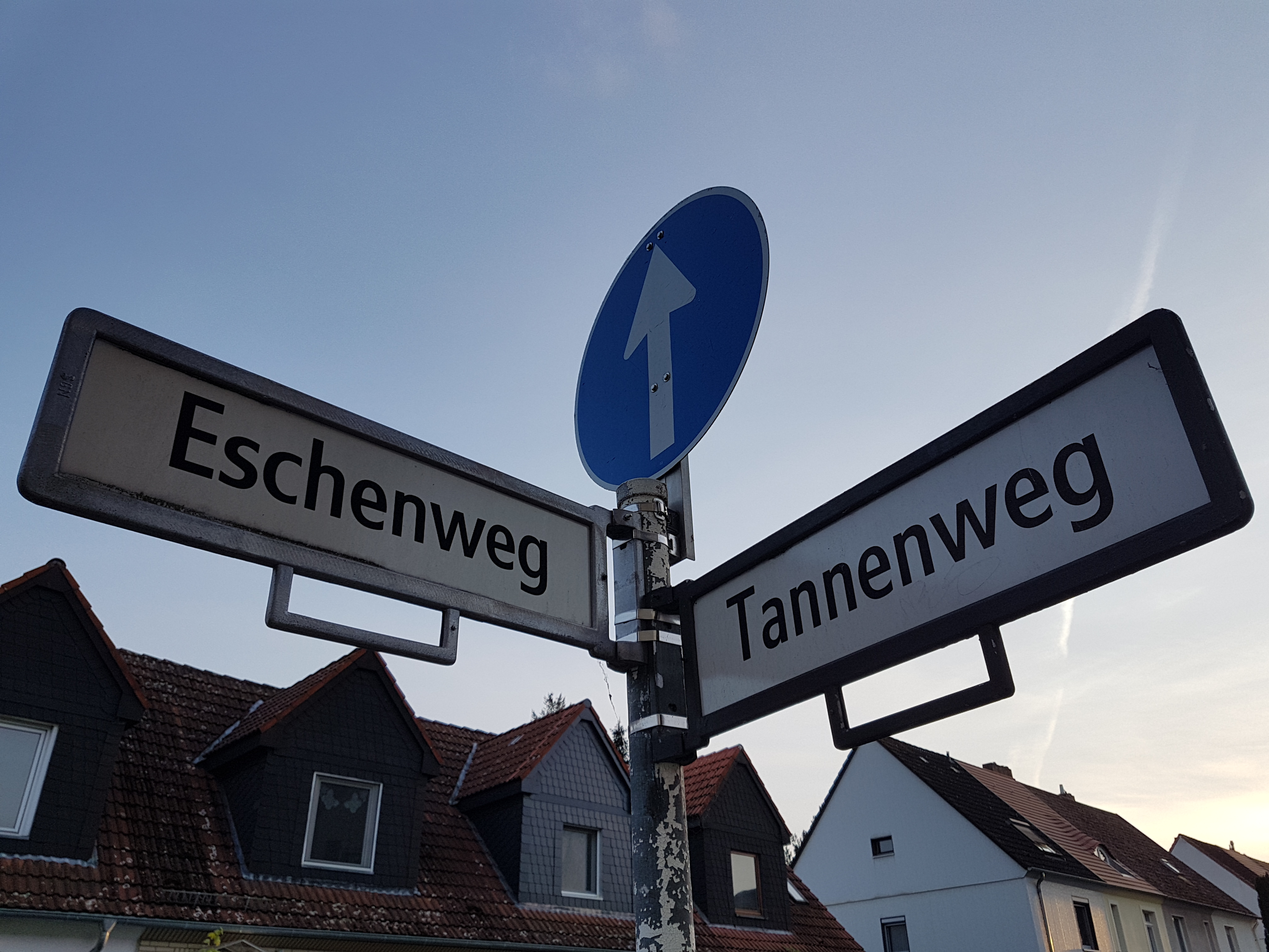 Der Praxiseingang befindet sich direkt an der Ecke zum Tannenweg - Seite Eschenweg